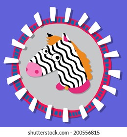 Hand drawn fashion illustration of dressed up zebra Print