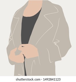 Hand drawn fashion illustration - man wearing a jacket