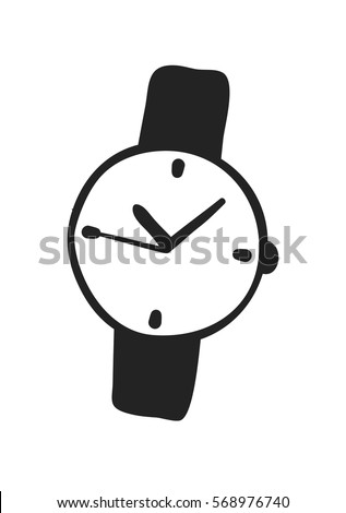 Hand Drawn Fashion Illustration Watch Creative Stock Vector Royalty