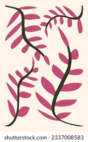 Hand drawn fashion of leaf vector illustration.
