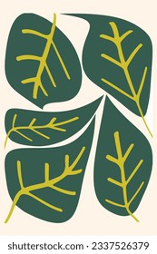 Hand drawn fashion of leaf vector illustration.