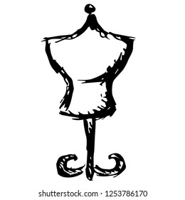 Hand Drawn Fashion Mannequin Model Garment Clothing for Graphic Design, Shirt, Background, Logo, Icon and Template. Vector Illustration EPS10