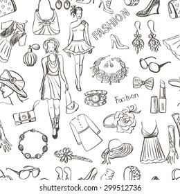 Hand drawn Fashion pattern, excellent vector illustration, EPS 10