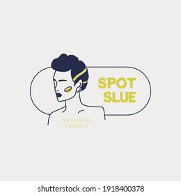 Hand drawn fashion woman logo template