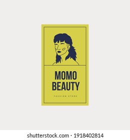 Hand drawn fashion woman logo template