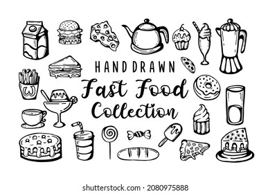 Hand drawn fast food collection