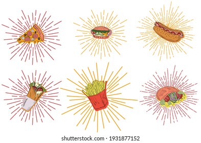 Hand Drawn Fast Food Symbols