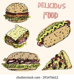 hand drawn fast food vector illustration