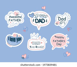 hand drawn father s day badge collection