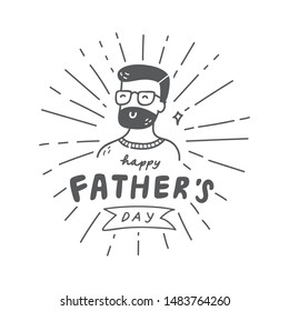 Hand drawn Father's day vintage emblem