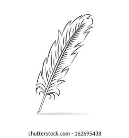 Hand drawn feather