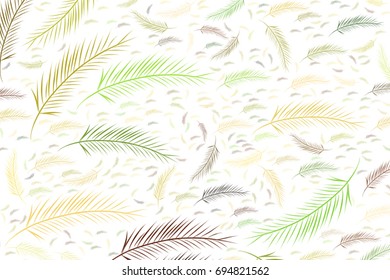 Hand drawn feather illustrations background, good for graphic design, flyers, wallpapers or booklets. Cartoon style vector graphic.