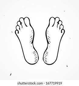Hand drawn feet Vector