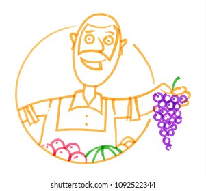 hand drawn with felt-tip pen cartoon icon