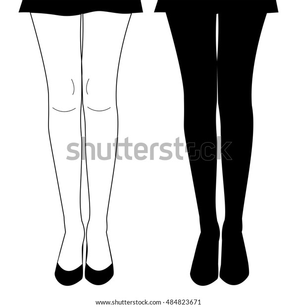 Hand Drawn Female Legs Silhouettes Graceful Stock Vector Royalty Free 484823671 Shutterstock 