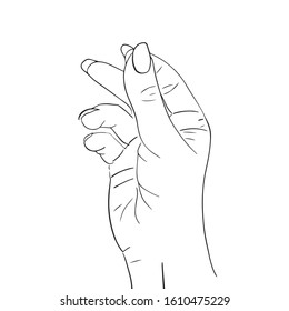 Hand Drawn Female Hand Snapping Finger Stock Vector (Royalty Free ...