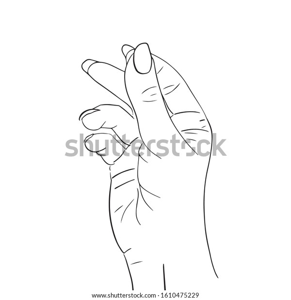 Hand Drawn Female Hand Snapping Finger Stock Vector (Royalty Free ...