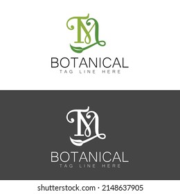 Hand Drawn feminine botanical floral organic natural abstract TM logo . Bio cosmetics emblem. Organic product sign. Leaf illustration, Icon Template.