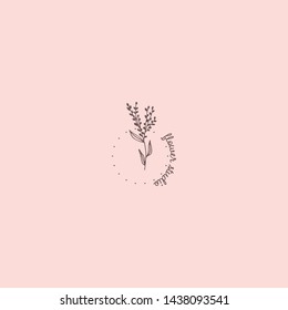 Hand Drawn Feminine Floral Logo. Circle Logo Template for photographer, fashion blogger, design studio, interior design. 	
Floral brand and logo designs vector illustration