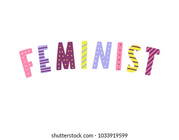 Hand drawn feminist lettering - Super Girl. Vector illustration.