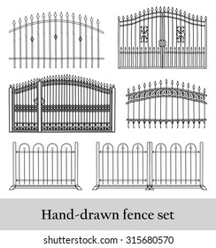 Hand Drawn Fence Set