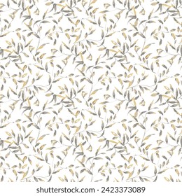Hand drawn fern leaves seamless pattern design
