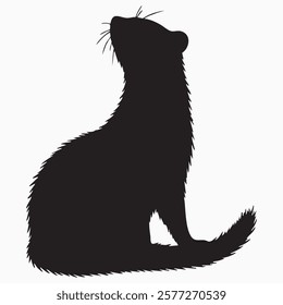 Hand drawn ferret animal silhouette