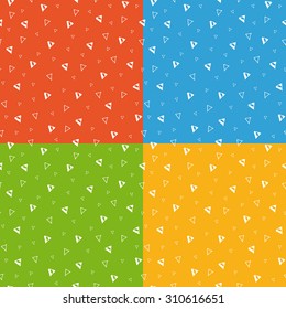 Hand drawn festive triangle geometric seamless pattern. Abstract simple ornament with geometric elements. Good for any celebration design, birthday.