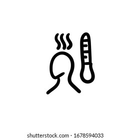 Fiebre dibujada por la mano. Icono de vector simple