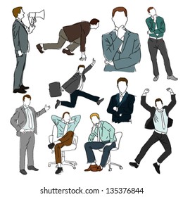 Hand drawn figures set