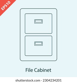 hand drawn file cabinet icon design vector flat modern isolated illustration