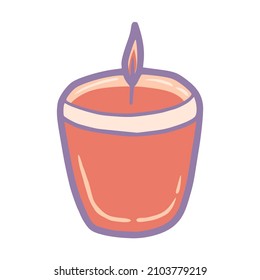 icono de la vela de aromaterapia con contorno dibujado a mano