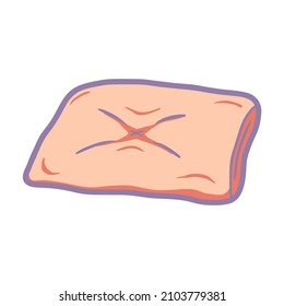 hand drawn filled outline single pillow icon