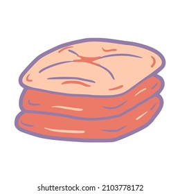 hand drawn filled outline triple stack pillow icon