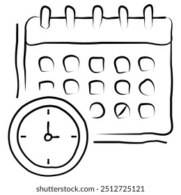 Hand Drawn Final Countdown Urgent Deadline Vector Icon Design, due date, project, alert, task, time, urgency, reminder, schedule, last-minute, timer