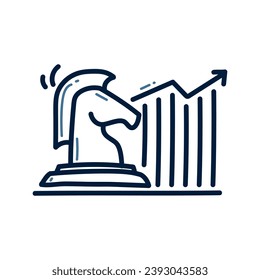 Hand drawn Finance Strategy plan doodle illustration.
Finance Strategy doodle icon.