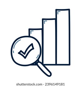 Ilustración de la línea de doodle de Análisis Financiero dibujada a mano. Vector de icono de Análisis Financiero.