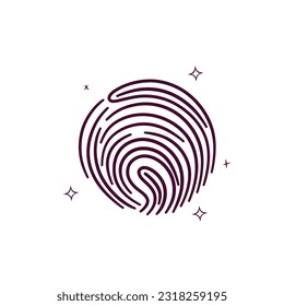 Hand Drawn Fingerprint Icon. Doodle Vector Sketch Illustration