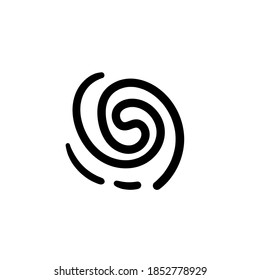 Huella digital dibujada a mano. Icono de vector simple