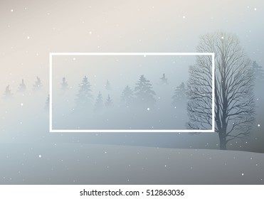 Hand drawn fir tree forest sketch design. Winter holiday backgrounds. Vector illustration 