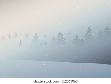 Hand drawn fir tree forest sketch design. Winter holiday backgrounds. Vector illustration 