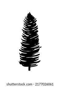Hand drawn fir tree vector illustration. Fir tree ink sketch