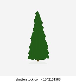 Hand drawn Fir tree with for your design. Cartoon style hand drawn christmas tree. Vector illustration.