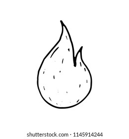 Hand Drawn fire doodle. Sketch style icon. Decoration element. Isolated on white background. Flat design. Vector illustration.