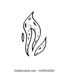Hand Drawn fire doodle. Sketch style icon. Decoration element. Isolated on white background. Flat design. Vector illustration.