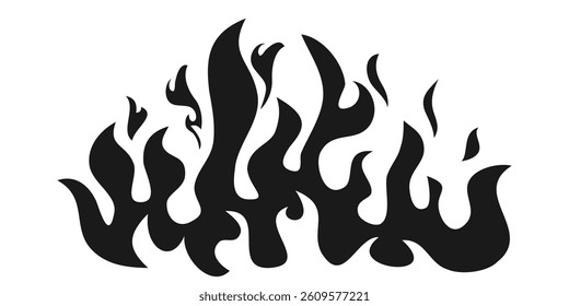 Hand drawn of Fire flame icon symbol. isolated on white background. vector icon illustration