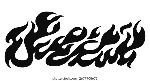 Dibujado a mano del símbolo de la llama de fuego en el set. aislado en el fondo blanco. elemento de diseño doodle