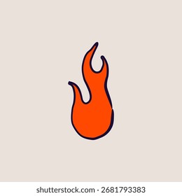 Handgezeichnete Feuerflamme Illustration