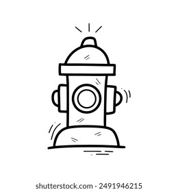 Hand gezeichnete Hydranten-Illustration. Doodle-Vektorgrafik. Isoliert auf weißem Hintergrund - EPS 10 Vektorgrafik