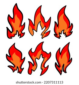 Hand drawn fire icon illustration